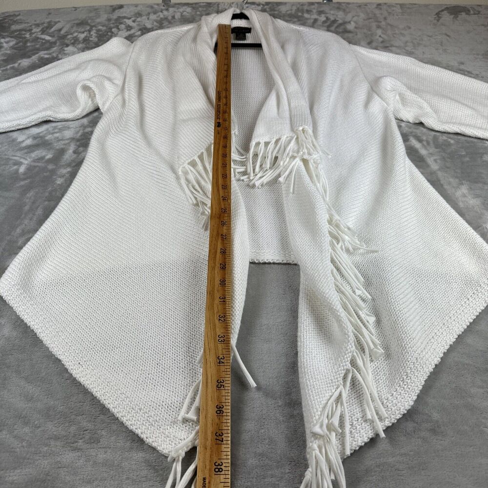 Pure Handknit for Fresh Produce Open Cardigan Women's XS/S White Fringe (1032) - Picture 10 of 11